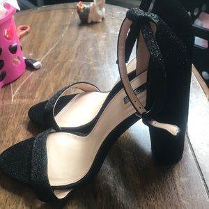 Glitter Ankle Strap Heels